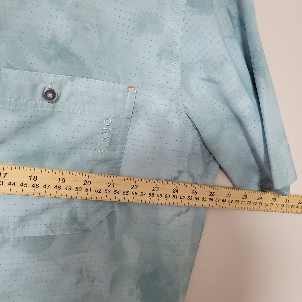 Orvis Active Fit Tropic Tech Shirt Mens XL Blue Camo Fishing Performance - Picture 6 of 8